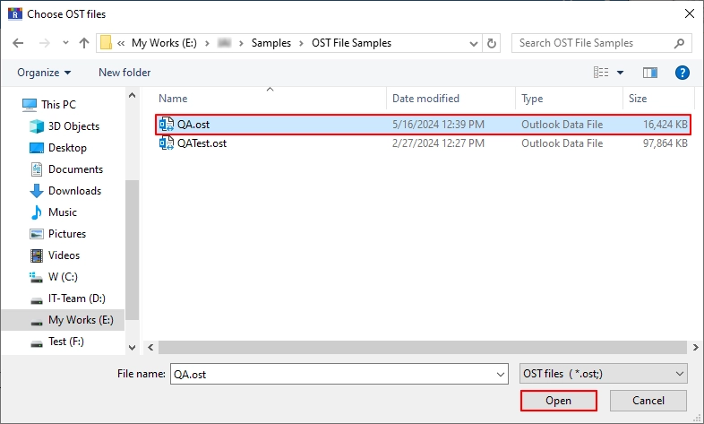 Select all your OST files